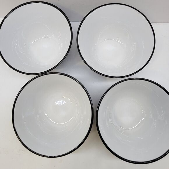Culinary Arts Matte Bands Nickel Gray 4 Cereal Bowls 5 3/4\